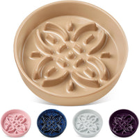 vancasso Ceramic Slow Feeder Dog Bowls - M-1.5 Cups / Brown