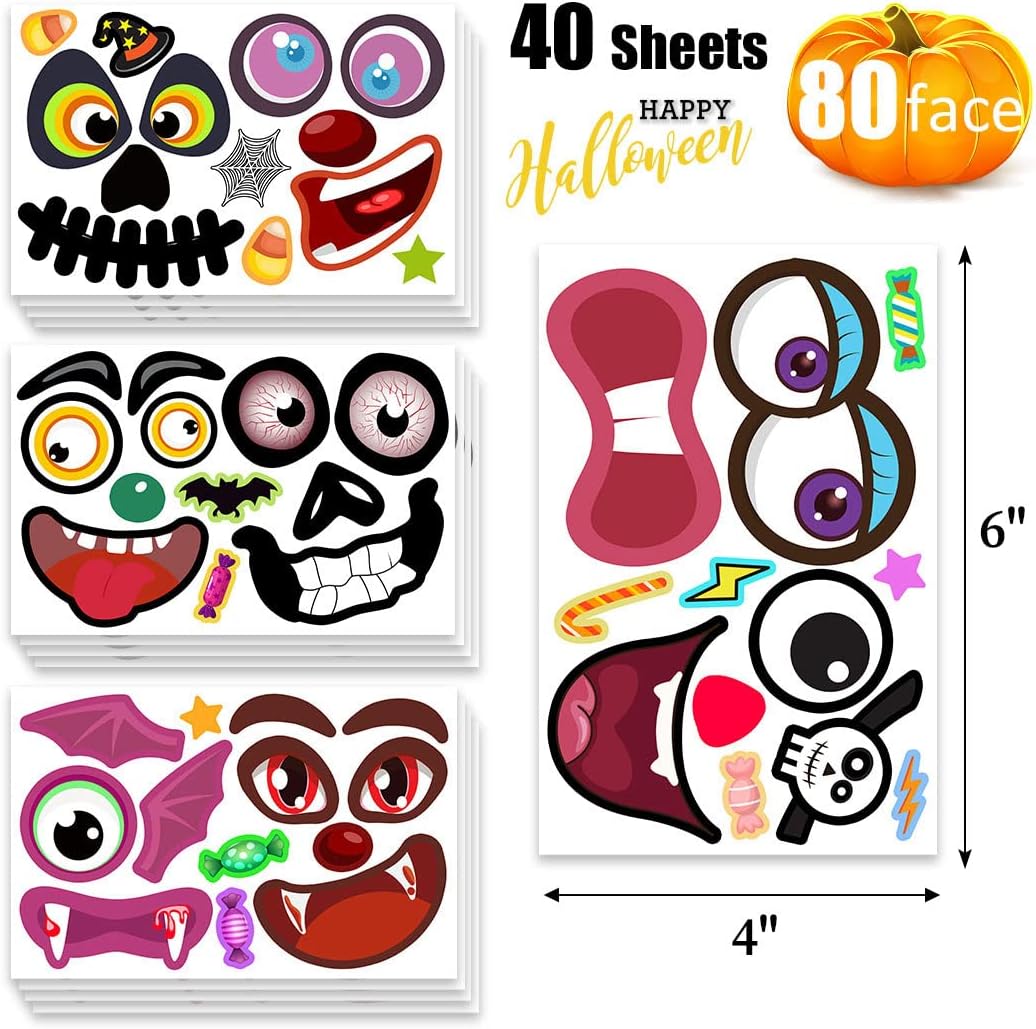 80 Packs Pumpkin Decorating Kit - Pumpkin Stickers - image 2