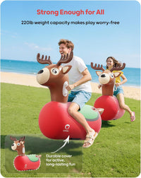 QPAU Inflatable Dinosaur Bouncy Hopper Toy - Reindeer / 2 Pack - image 4