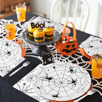 Gistome 96-piece Halloween spider web tableware set with plates, napkins and forks - view 21