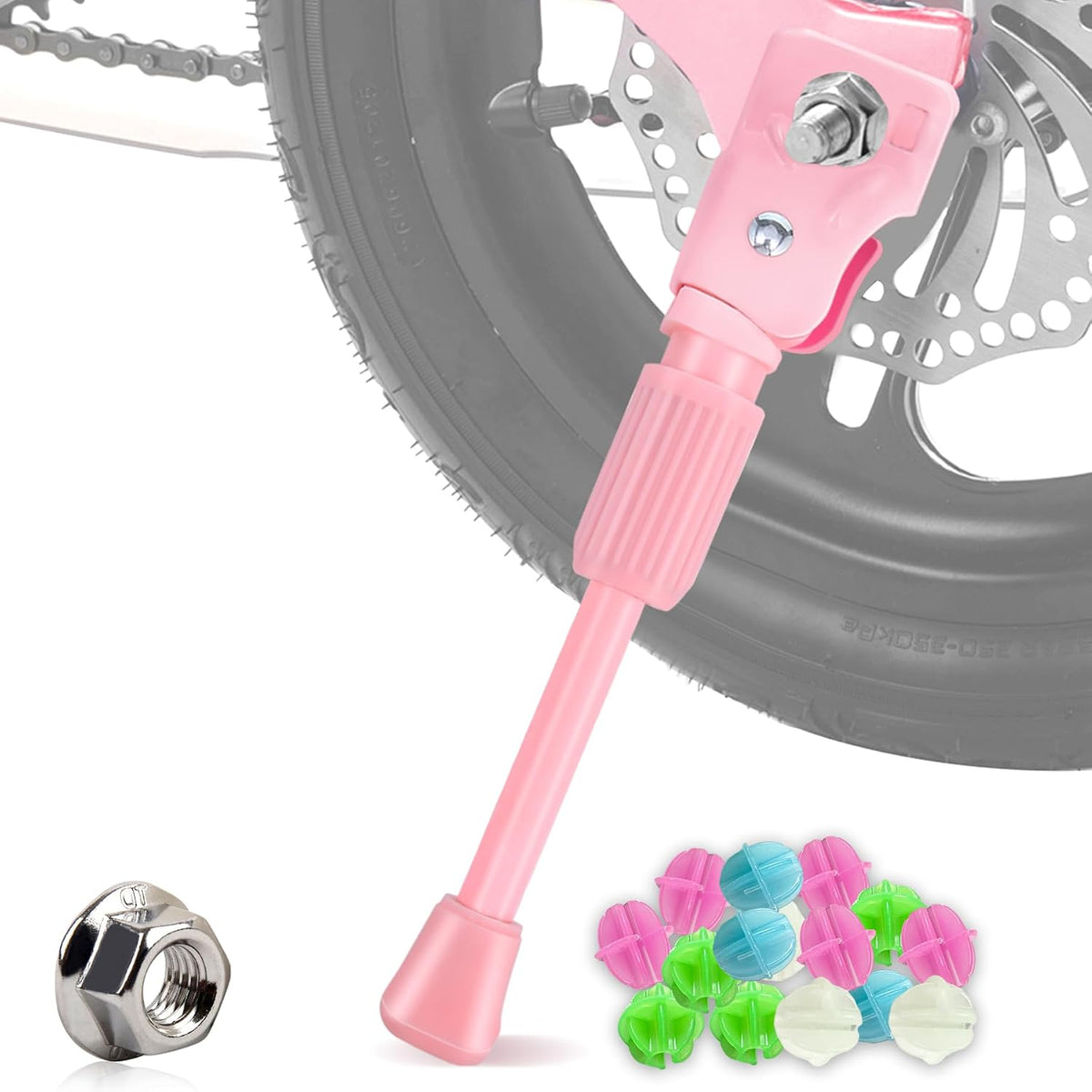 LEICHTEN Kickstand for Kids Bike - Pink / For 20 Inch Wheel Bike