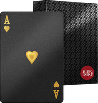 BIERDORF Waterproof Playing Cards, Deck of Cards, Poker Size – Fun for Kids & Family - Black
