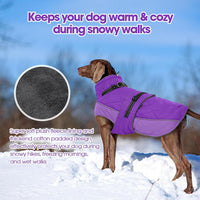 QBLEEV Warm Dog Jacket, Waterproof Dog Winter Coat with Harness – Essentials for Dogs - Purple / XXX-Large - image 3