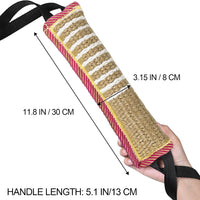 Dog Tug Toy, Dog Bite Jute Pillow Pull Toy with 2 Strong Handles - Pink & Yellow / Striped - image 2