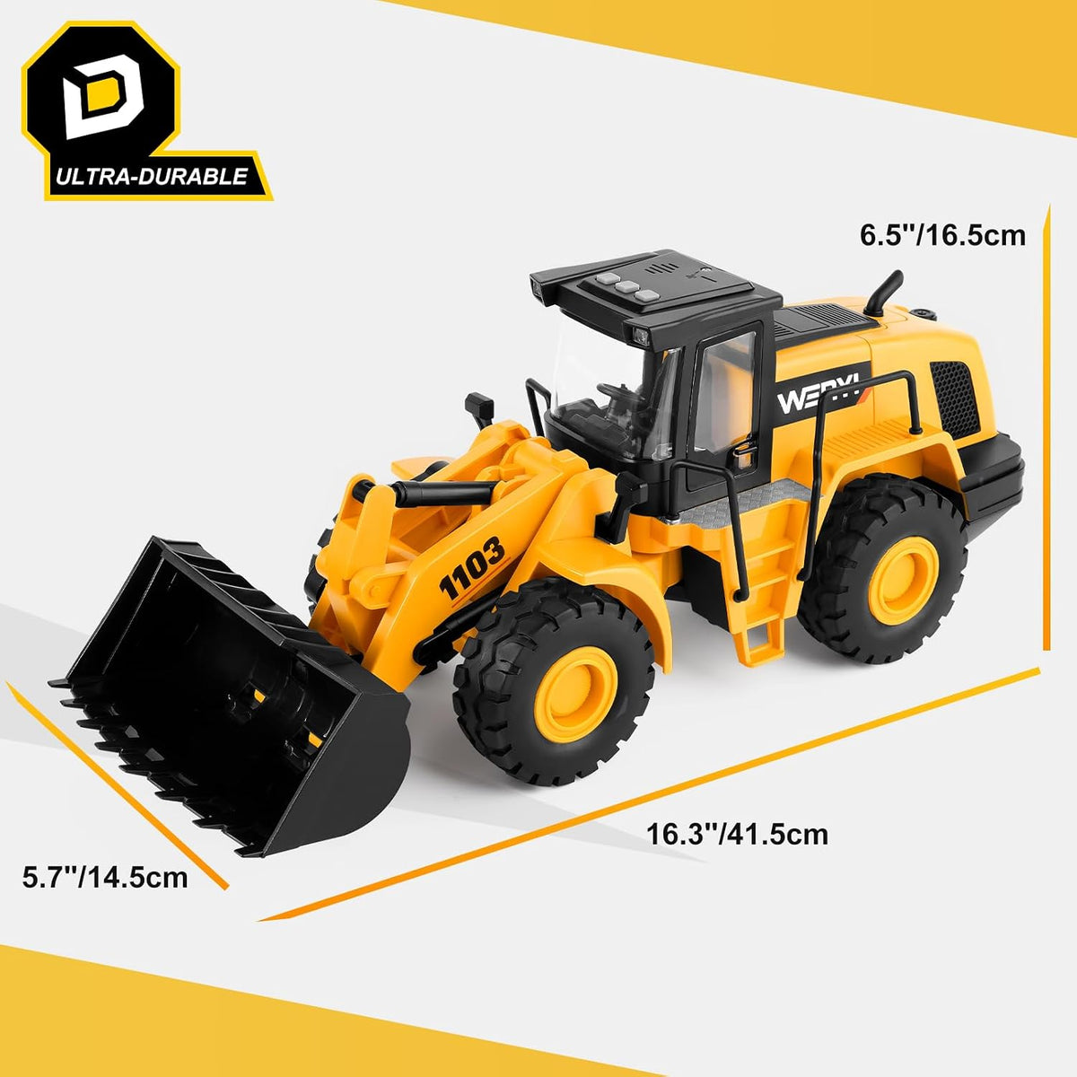 YySiRui 16 inch bulldozer toy with movable blade and rubber tires - view 10
