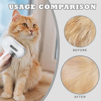 3-in-1 Steam Brush for Cats & Dogs – Hair Removal Comb with One-Click Release & Water Spray – Grooming Brush for Shedding, Long/Short Hair