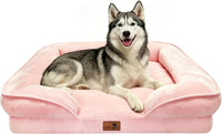 Spotted Play Orthopedic Dog Bed with Sides - Pink / 38.0"L x 28.0"W x 6.5"Th