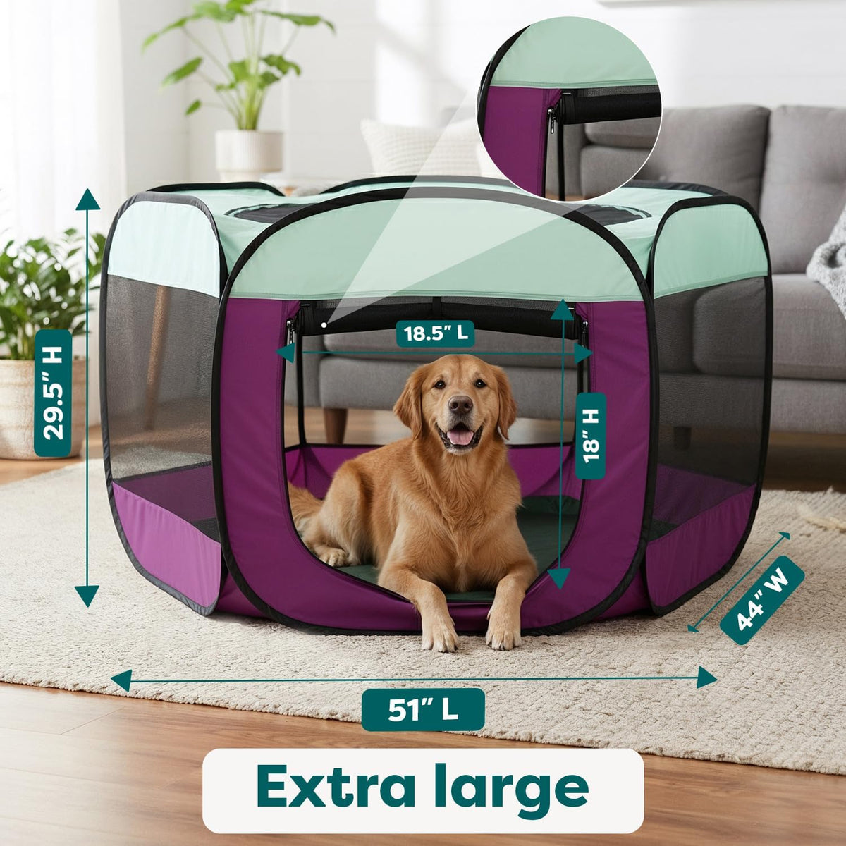 FurHaven Soft-Sided Dog & Cat Playpen - Purple / Extra Large - image 3