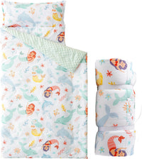 Bunnikins & Clover Toddler Nap Mat with Removable Pillow - Whale White