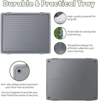 Dog Grass Pad with Tray: 2 Pack Grass Pee Pads for Dogs Potty for Puppy Training, 22"x18" Artificial Turf for Dogs with Collection Tray for Indoor /Outdoor /Patio /Balcony, Grey