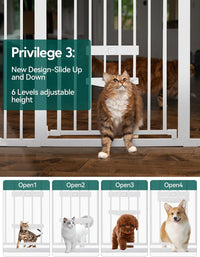 Babelio 36" Tall Pet Gate with Cat Door, CatPrivilege II, 29-40" - White / 29-40" Wide, 30" Tall - image 2