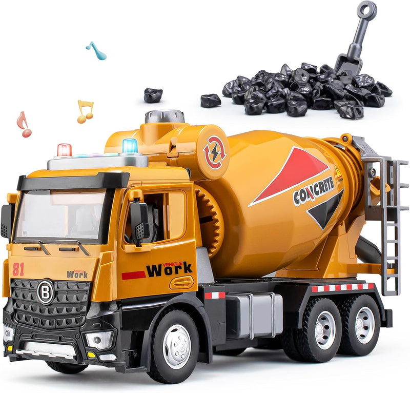 Takgud 13.5 inch friction powered crane truck toy with extending arm and lights