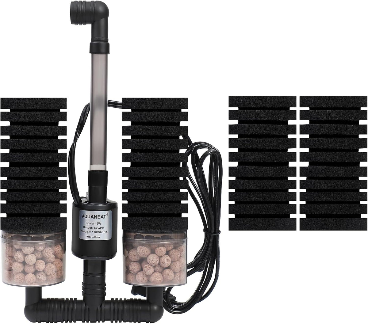 AQUANEAT Aquarium Electric Sponge Filter for Fish Tank - Large