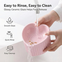 Pink Ceramic Raised Cat Bowls - Pink - image 4