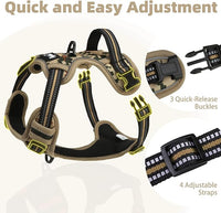 PUPTECK No Pull Dog Harness for Large, Adjustable Reflective Dog Harness with Handle Easy Control, Comfortable Soft Padded Pet Vest Harness for Large Dogs, Camouflage L