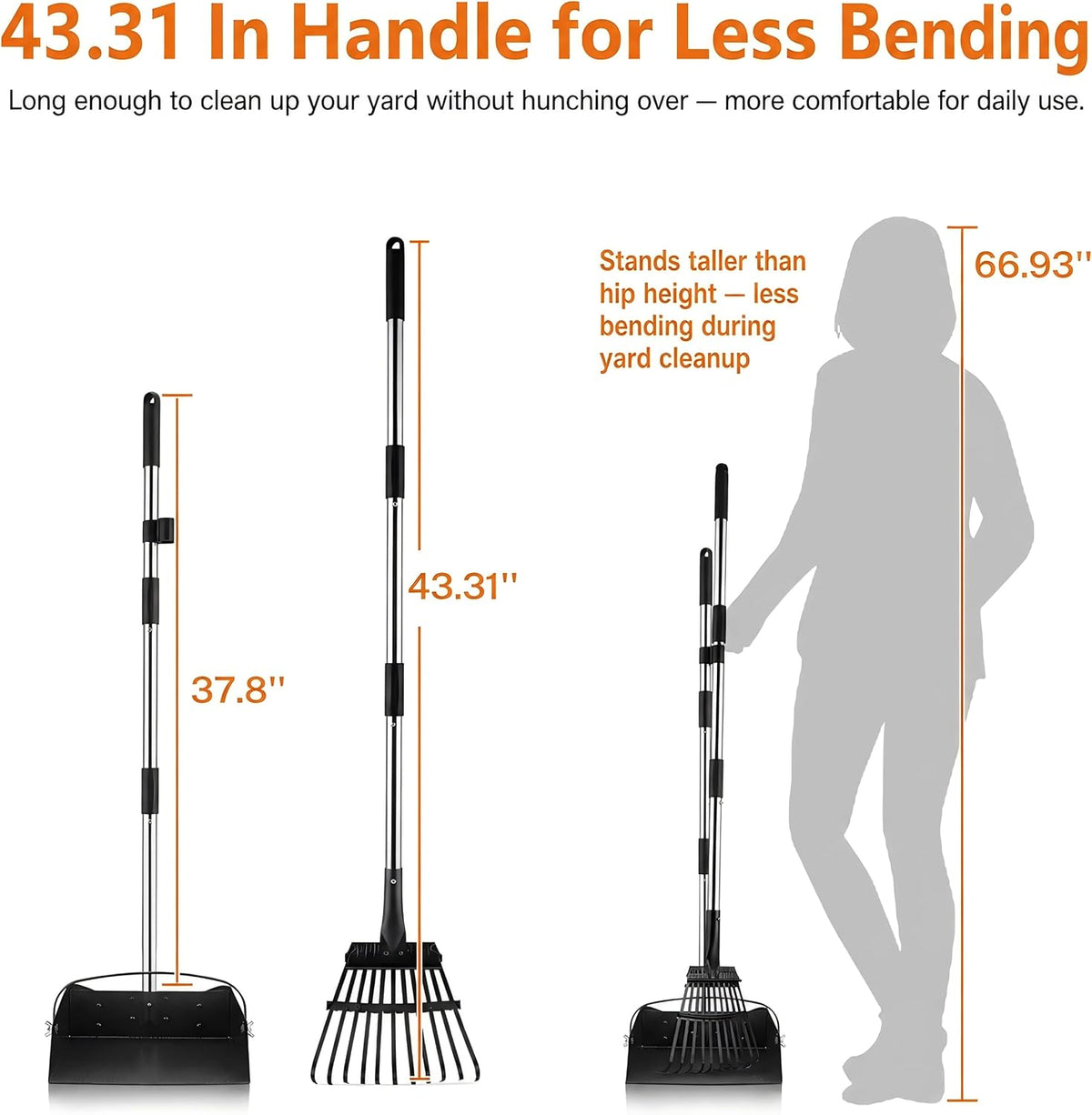Toozey Pooper Scooper for Large Dogs, 43.31" Long Handle - 43.31 Inch - image 4