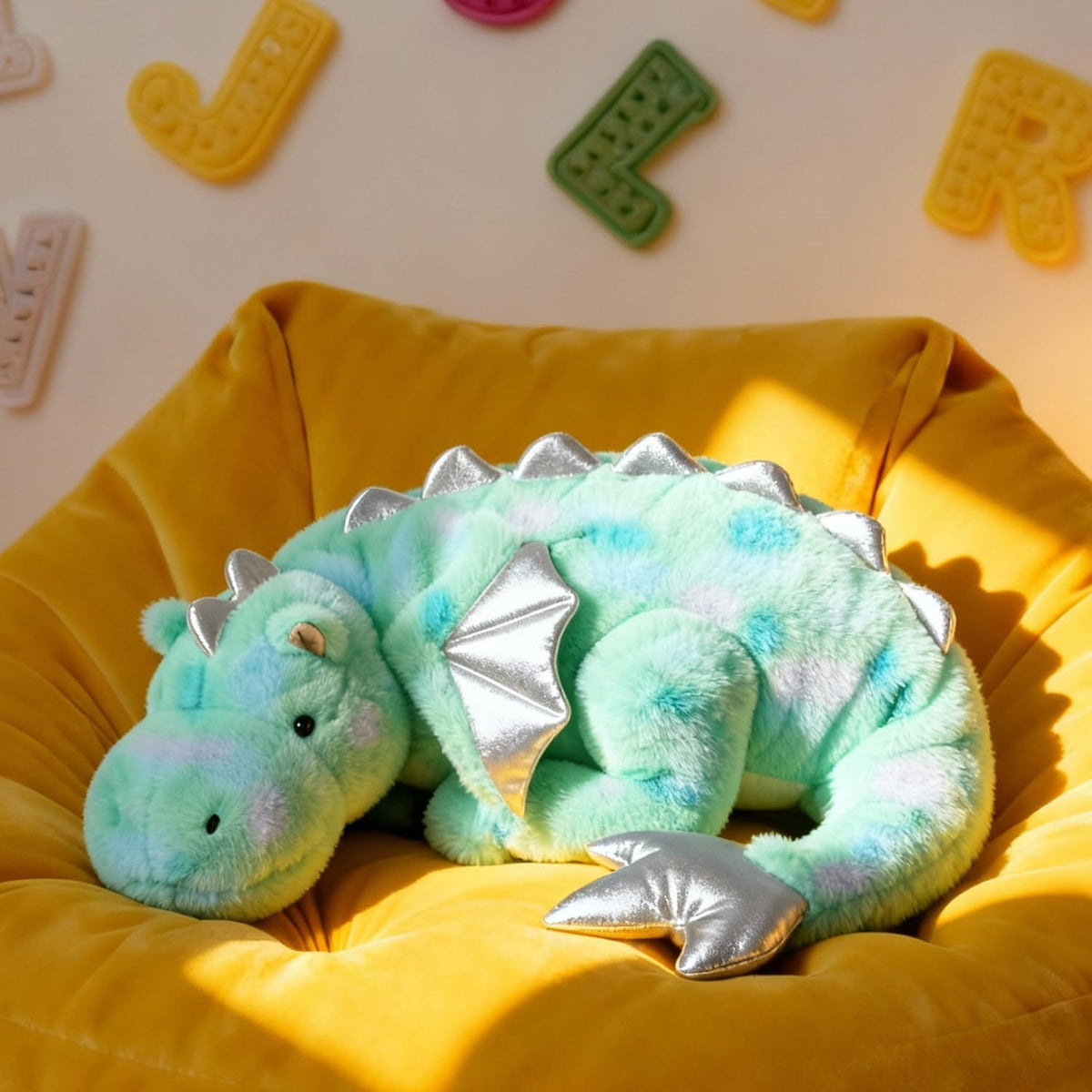 ARELUX Large 36in Cute Dragon Stuffed Animals Plush Toy Soft Matcha - Colorful Green / 36inch - image 3