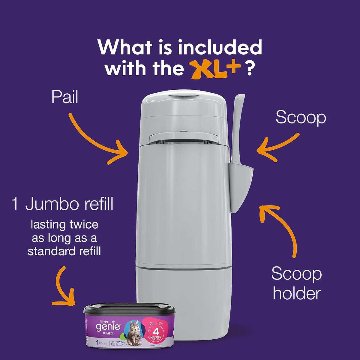 Litter Genie XL+ Pail with 24 ft Jumbo Refill - image 3