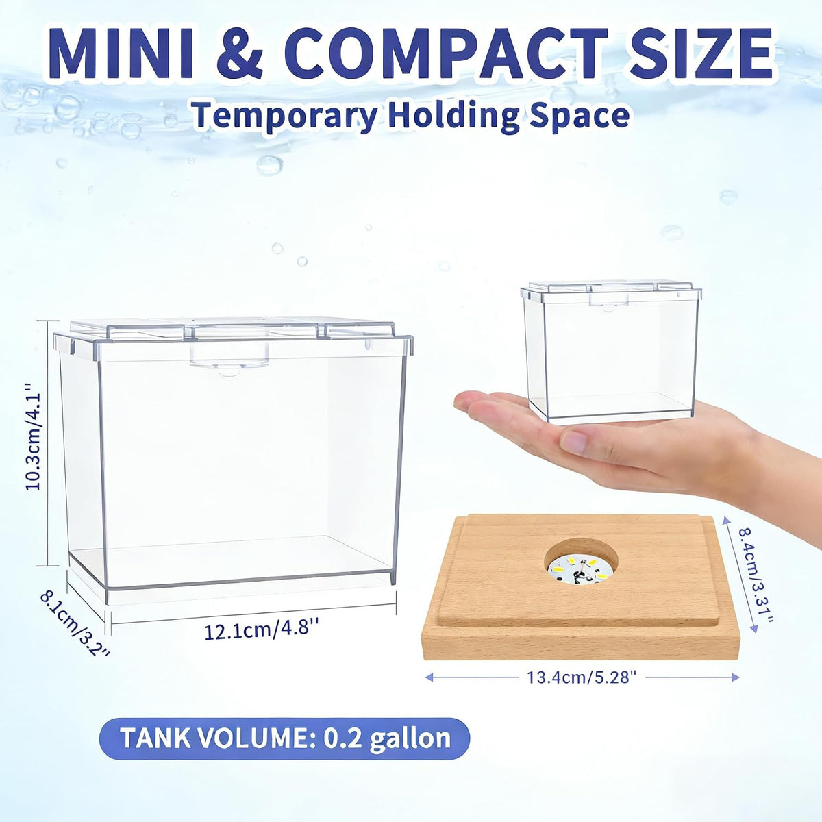 MoonOrange Mini Betta Fish Tank Kit with LED Light Base - Mini Tank Kit 02 - image 2