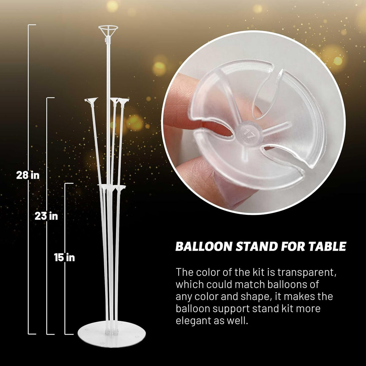 JOYYPOP 4 Sets Balloon Stand Kit For Table - 20 Pack Clear - image 2