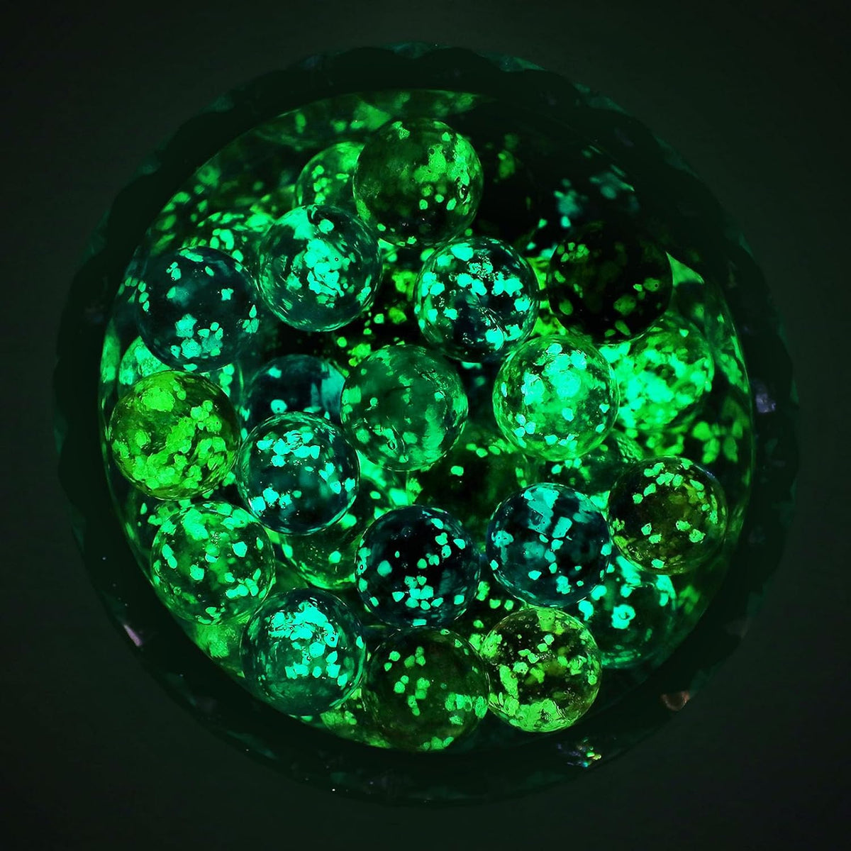 Gejoy 100 glow in the dark glass marbles in ten colors, 0.47 inch - view 8