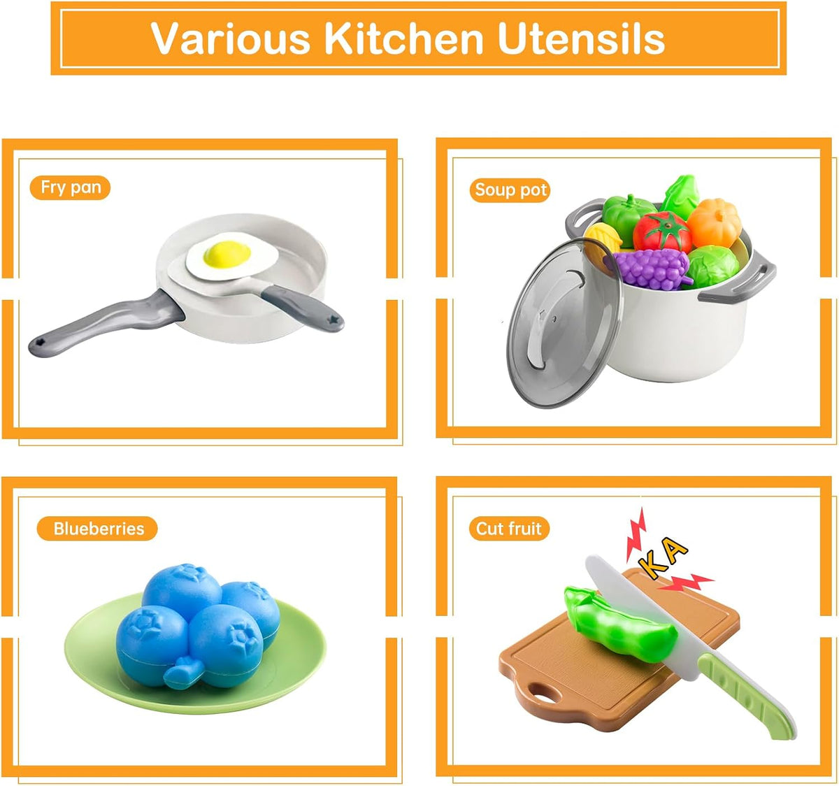 35Pcs Kids Kitchen Toy Accessories - White / 35Pcs - image 4