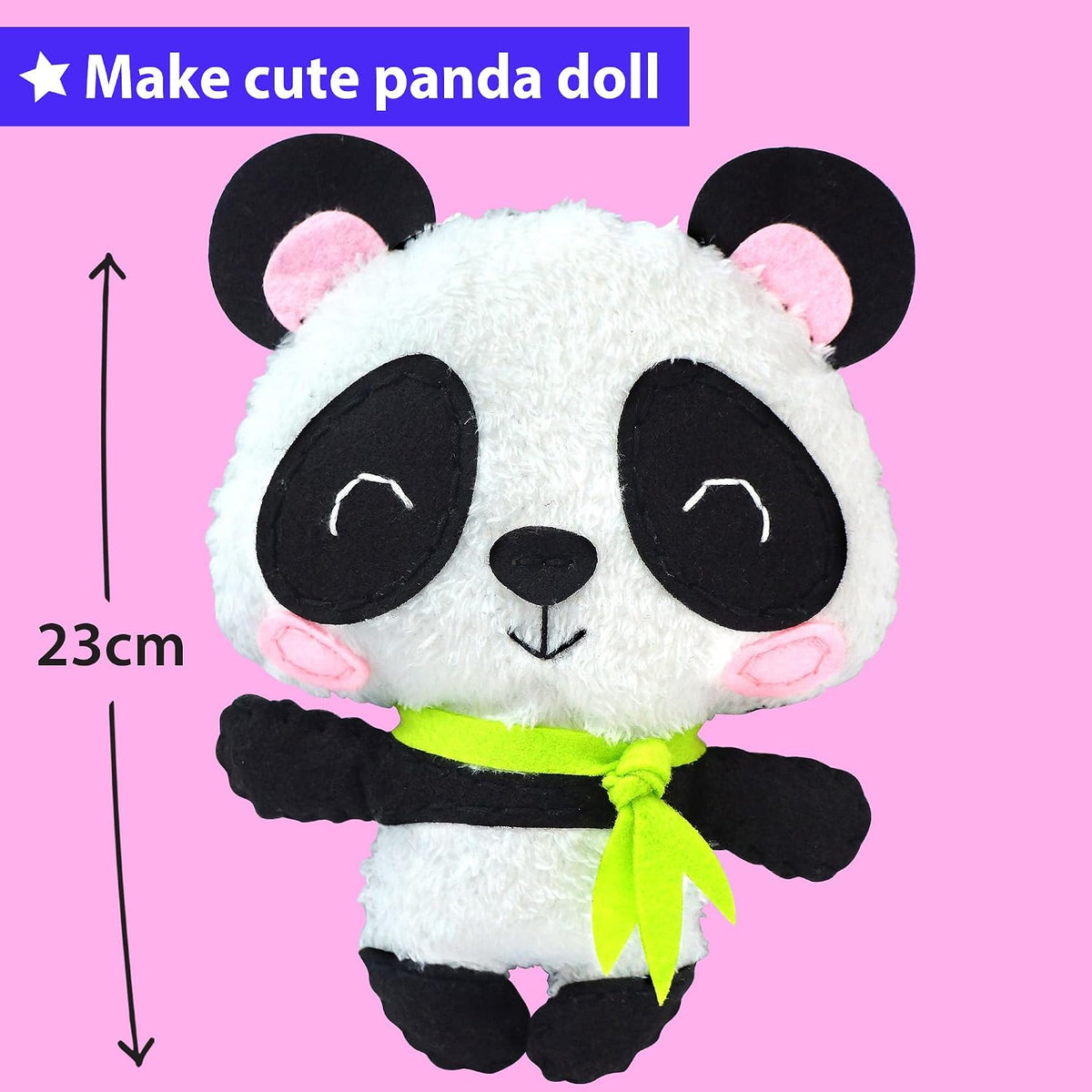 KRAFUN Beginner Sewing Kit, Sew Kitten & Mouse, Pre-Cut Felt - Panda - image 2