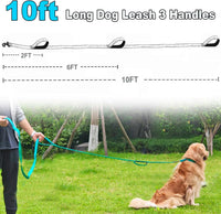 3 Handle Dog Leash 10FT Triple Handle Reflective Large Medium Dogs – Essentials for Dogs - Black - image 3