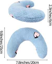Cat Calming Pillow for Indoor Pet Soft Fluffy Neck Pillow – Essentials for Dogs - Blue / Peaches - image 2