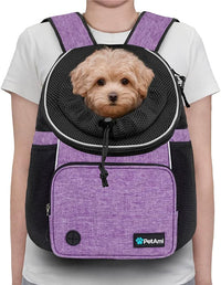 PetAmi Dog Front Carrier Backpack - Large (15.5x9x18) / Purple - image 3