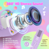 Mini Karaoke Microphones for Kids Girls: Unicorn Portable Bluetooth - Purple - image 3