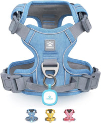 Pawaii No Pull Dog Harness with Pet ID Tag, Reflective Vest – Essentials for Dogs - XL (Chest: 32"-38" ) / Denim Blue