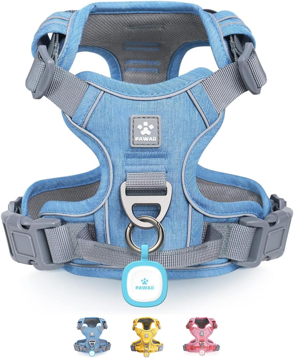 Pawaii No Pull Dog Harness with Pet ID Tag, Reflective Vest – Essentials for Dogs - XL (Chest: 32"-38" ) / Denim Blue