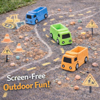 Isle of Whimsy dump truck sidewalk chalk, 14 jumbo truck-shaped pieces in 7 colors - view 4