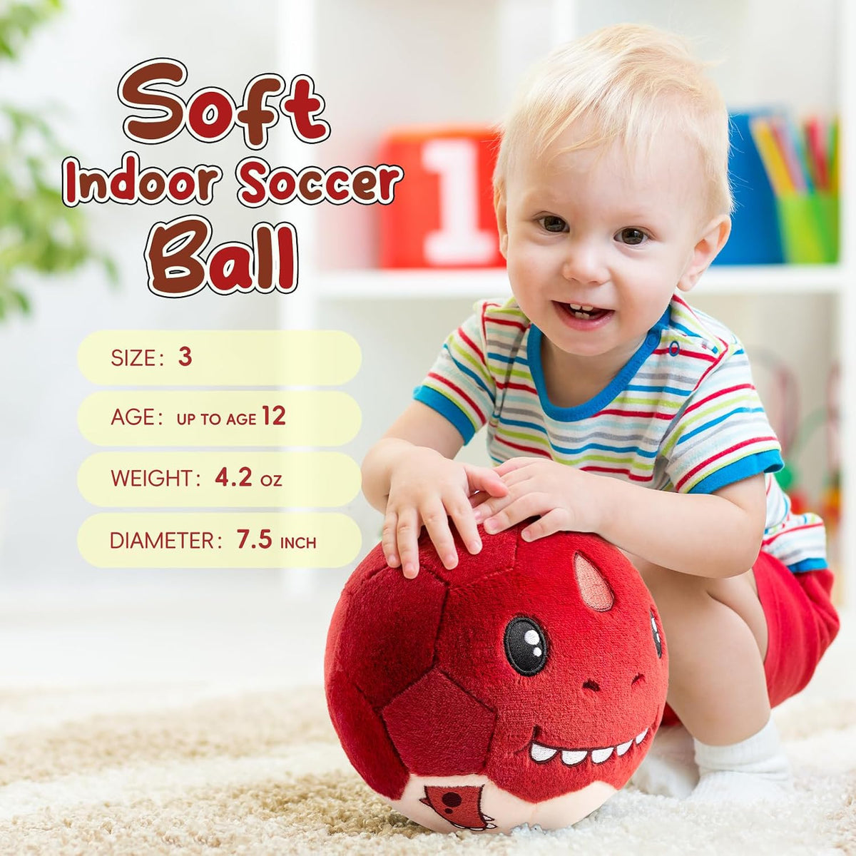 VangeBow Silent Indoor Soccer Ball for Toddlers - Tyrannosaurus Rex - image 3