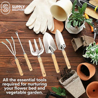 Gardening Tools - Perfect Garden Tools for Women or Men - Small Heavy Duty Gardening Hand Tools with Trowel, Transplanter, Fork, Rake, and Cultivator - Ergonomic Design Gardening Kit