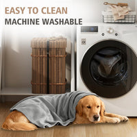 Ameritex Pet Bed Blanket Reversible 100% Waterproof Velvet Super Soft - 82x82 Inches / Silvergrey+grey - image 4