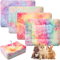 Haull 4 Pcs Waterproof Guinea Pig Bedding Mat, 13 x 10 - Tie Dyed / 13 x 18.5 Inch
