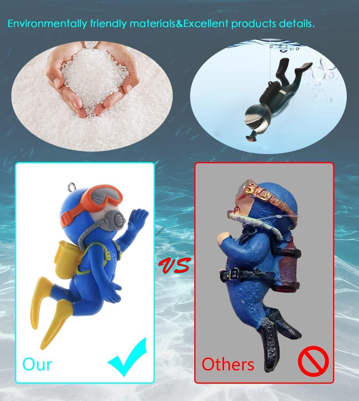 2-Pack Floating Little Diver - Blue&blackish Green - image 3