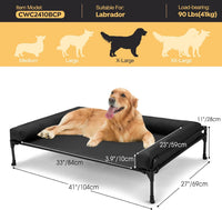 Veehoo Outdoor Elevated Dog Bed-Cooling Raised Dog Cot for Large - Black / 41.0"L x 27.0"W x 13.0"Th - image 2