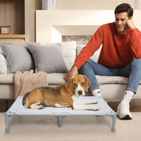 Love&go Elevated Dog Bed with Metal Frame - M - Grey / Medium-29.9x19.5x5.5 inch - image 4
