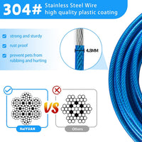 Dog Tie Out Cable, Dog Runner Cable – Essentials for Dogs - 10FT / Blue - image 3