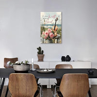 Violin Pictures Wall Art, Music Rustic Country Inspirational Bathroom Wall Decor, Coastal lighthouse Framed Painting Rose Aesthetics Canvas Artwork for Bedroom Living Room Decorations 24"L x 16"W