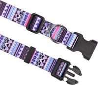 Mihqy Dog Collar for Medium Dogs, Fashion Design, M - S (Neck 9.8-15.7", Width 5/8") / Purple Bohemia - image 4