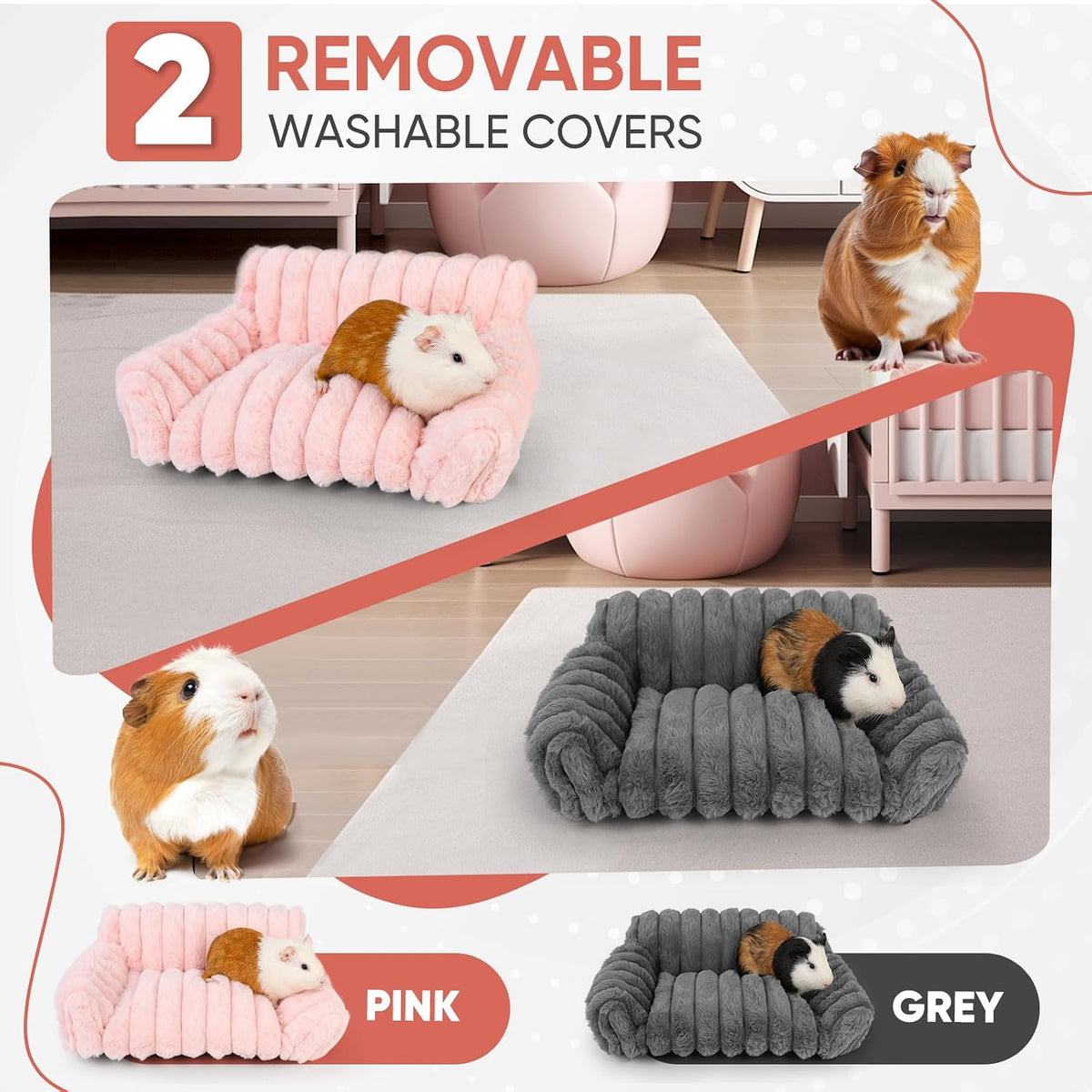 Guinea Pig Hideout, Guinea Pig Bed - Corduroy Couch - image 2