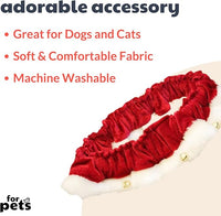 Huxley & Kent Ruff Pet Scrunchy | Santa (Extra-Small) | Festive Christmas/Holiday Neckwear for Dogs/Cats | Fun Stretchable Costume Accessory | Soft Collar with Bells