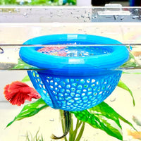 2pcs Wood Fish Feeding Ring for Aquarium，Floating Betta Hammock - Deep Blue / 1pcs big and 1pcs small floating version