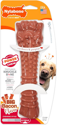 Nylabone Power Chew Original Bone Dog Chew Toys - Bacon / X-Large