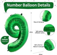 Checkered Number Balloon 1 - Dark Green / Number 9 - image 2