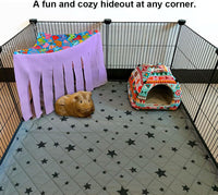 RIOUSSI Guinea Pig Hideout Hideaway Corner Fleece Toys Cage - Purple / Triangle - image 4